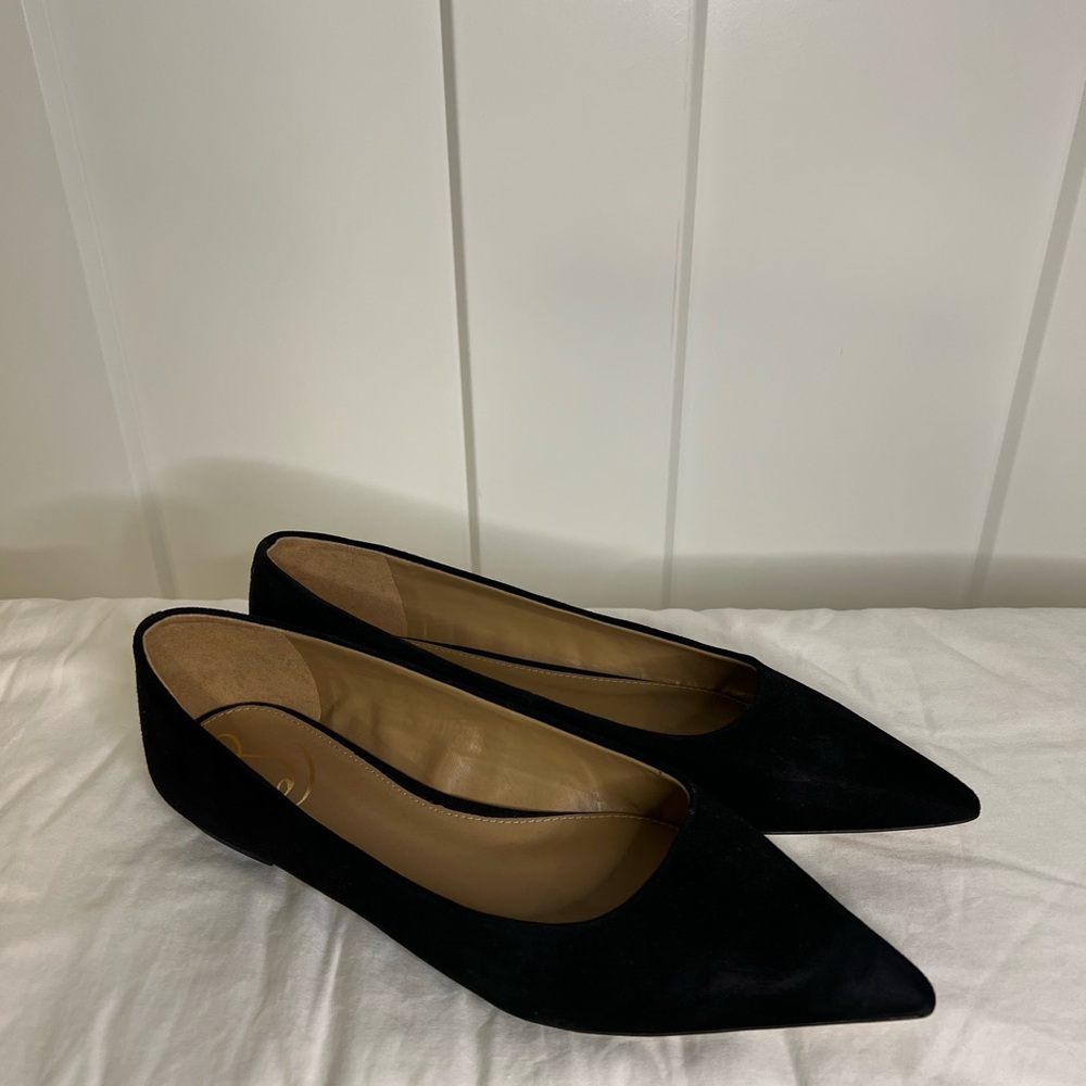 Sam Edelman Wanda Black Suede Pointed Flats
